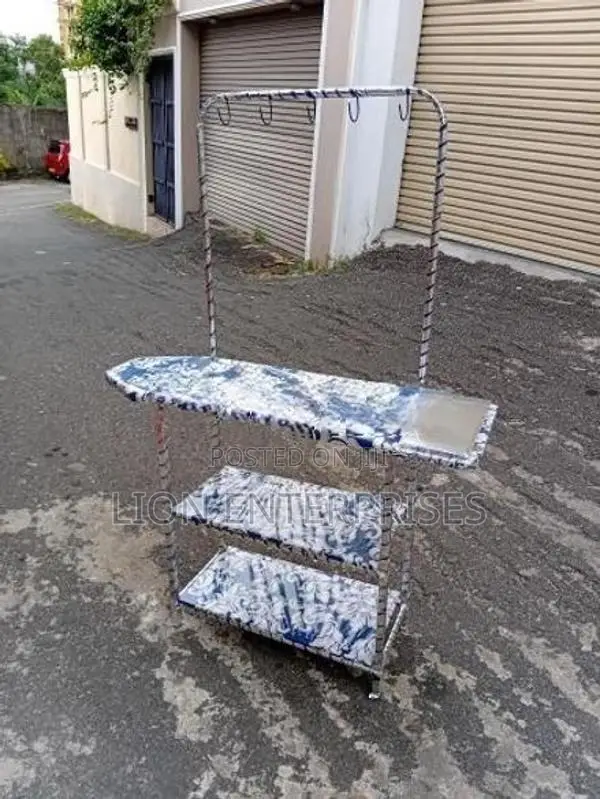 Iron table with cloth rack
