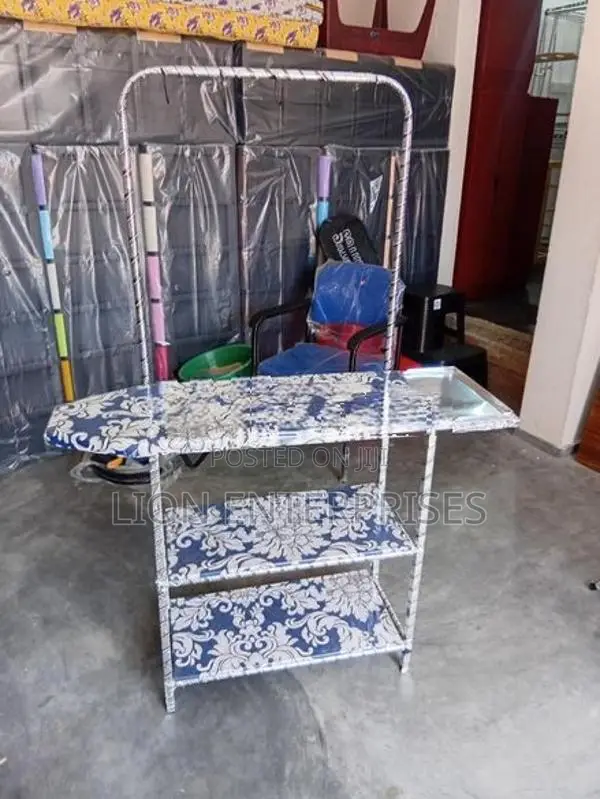 Iron Tables with Cloth Rack
