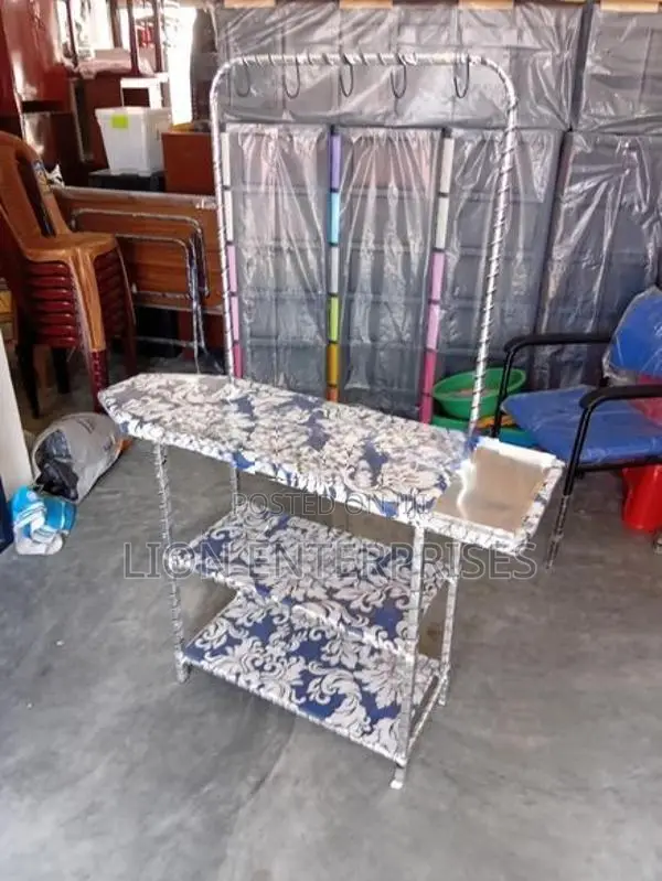 Iron Tables with Cloth Rack