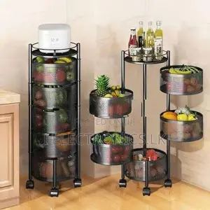 5 Layer Round Rotating Metal Storage Rack