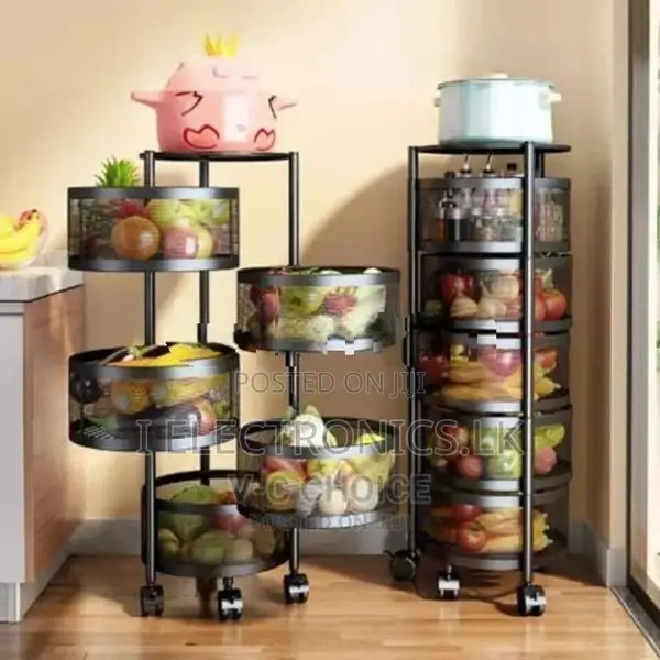 5 Layer Round Rotating Metal Storage Rack