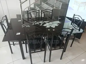 Glass Top Dining table with 6 chairs
