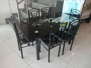 Glass Top Dining table with 6 chairs