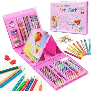 Super Mega Art Set 208 Pieces | Complete Drawing Coloring Kit for Kids