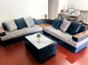 Teak Wood 6-Seater Corner Sofa Set