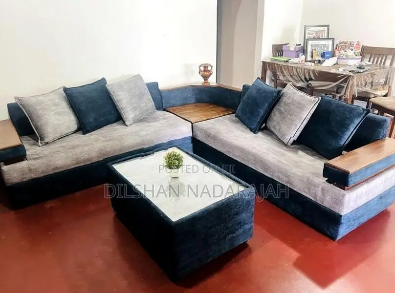 Teak Wood 6-Seater Corner Sofa Set