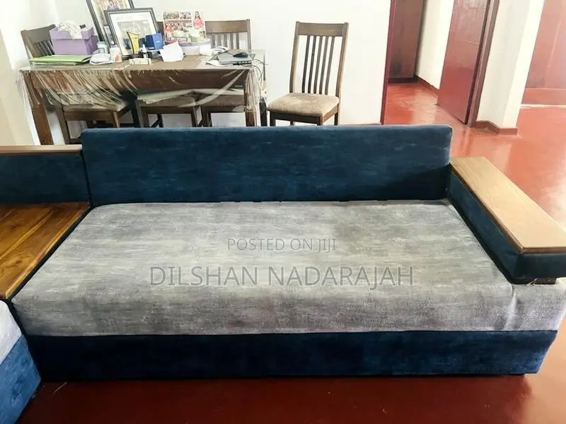 Teak Wood 6-Seater Corner Sofa Set