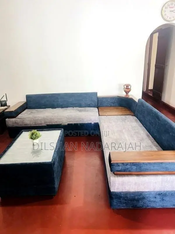 Teak Wood 6-Seater Corner Sofa Set