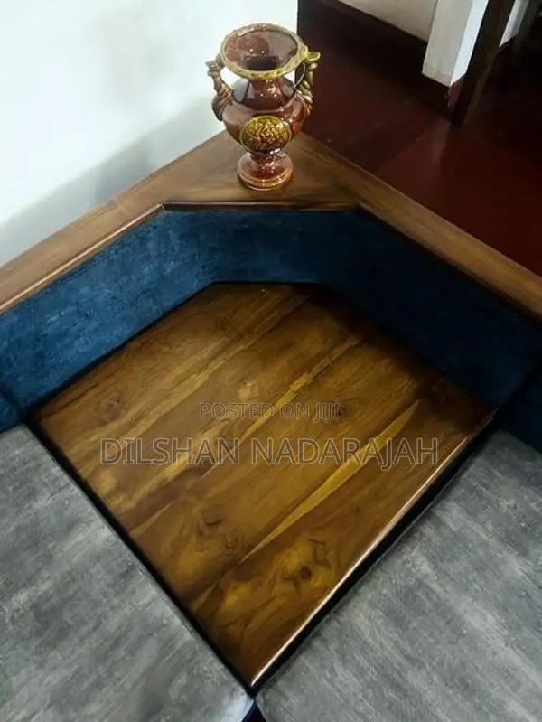 Teak Wood 6-Seater Corner Sofa Set
