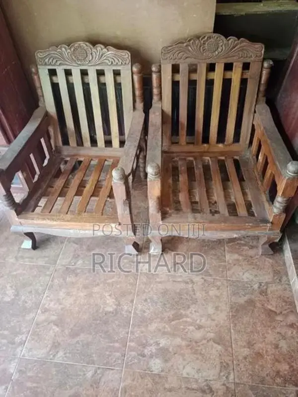 Wooden Slatted Three Seater Sofa