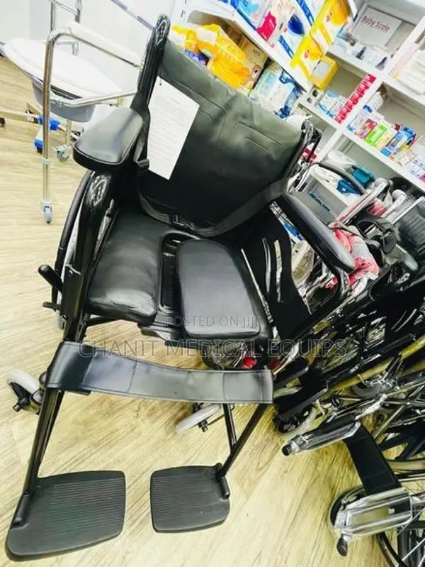 Commode Wheelchair Powder Corted Black Safety Belt Wheel Chair