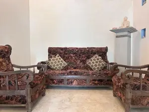 Classic 3-Piece Wooden Sofa Set – Cushions Included