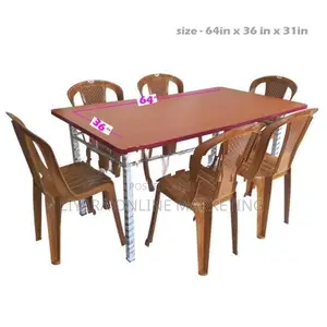 New Steel Table 64 X 36 and 6 Chairs