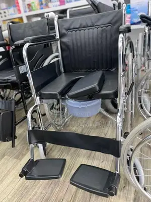 Commode Wheelchair Chrome Plated Steel Frame