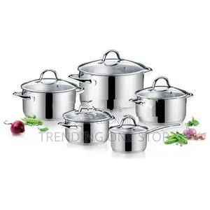 10pcs Stainless Steel Cookware Set with Glass Lid