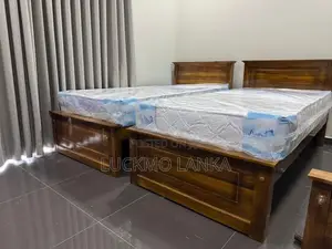 New 6x3 Teak Box Bed With Arpico Spring Mattress 8 Inches (Rr1)