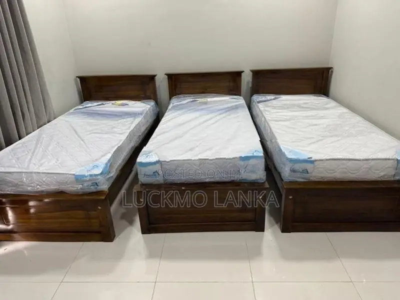 New 6x3 Teak Box Bed With Arpico Spring Mattress 8 Inches (Rr1)