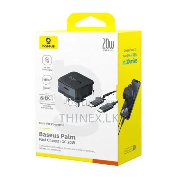 Baseus Palm 20W UK Pin Type-C Fast Charger with Cable