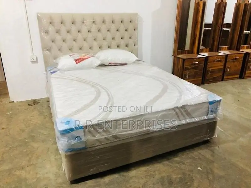 New 6*5 Ft 72"*60" Luxury Cushion Bed with Spring Mattresses