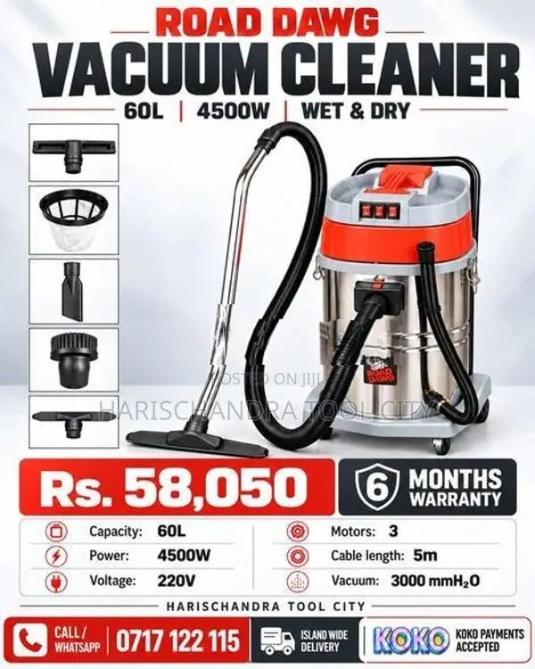 Road Dawg Vacuum Cleaner 60L 4500W 3Motor