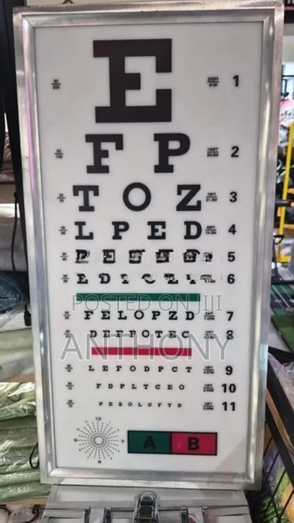LED illuminated Snellen eye chart light box