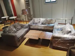 Grey Cushioned Sofa Set