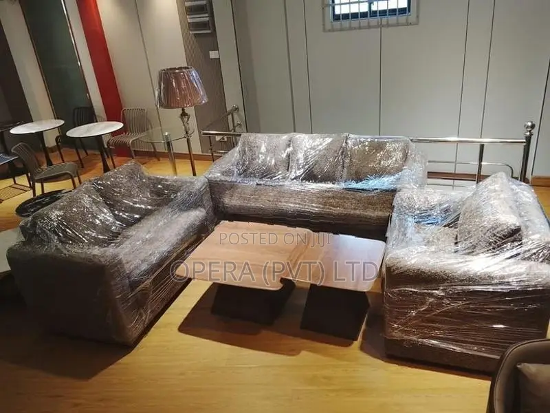 Grey Cushioned Sofa Set
