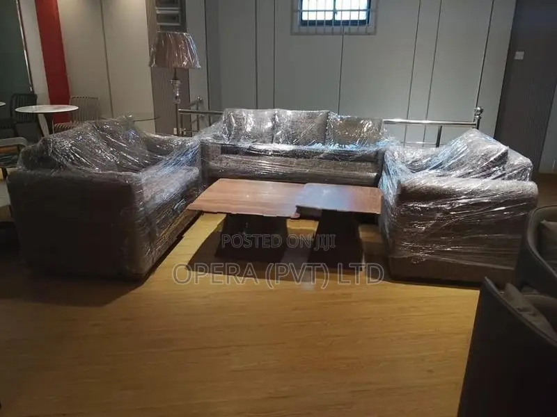 Grey Cushioned Sofa Set