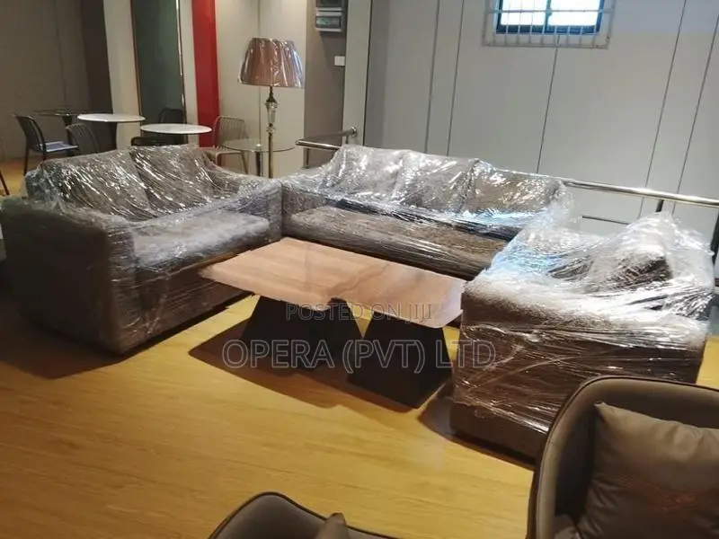Grey Cushioned Sofa Set