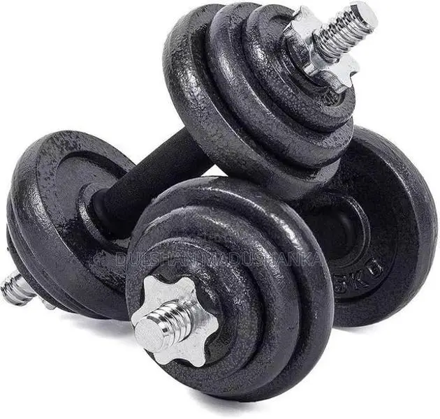 Brand New 20kg Dumbbell Set Weight Gold Cup