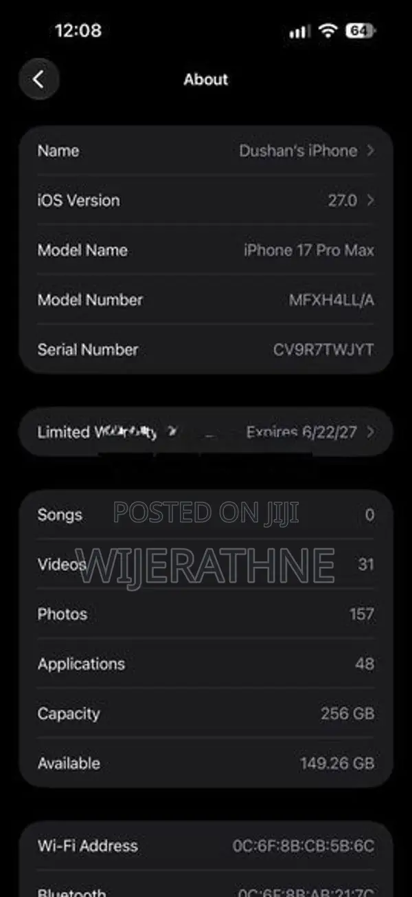 Apple iPhone 17 Pro Max 256GB Cosmic Orange (Used)