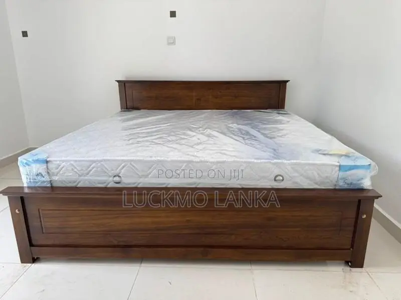 New 72x72 Teak Box Bed With Arpico Spring Mattress 8 Inches (Vv17
