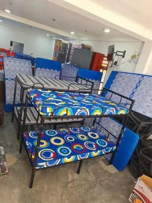 Steel Bunk Beds with 2 Single Layer Mattress