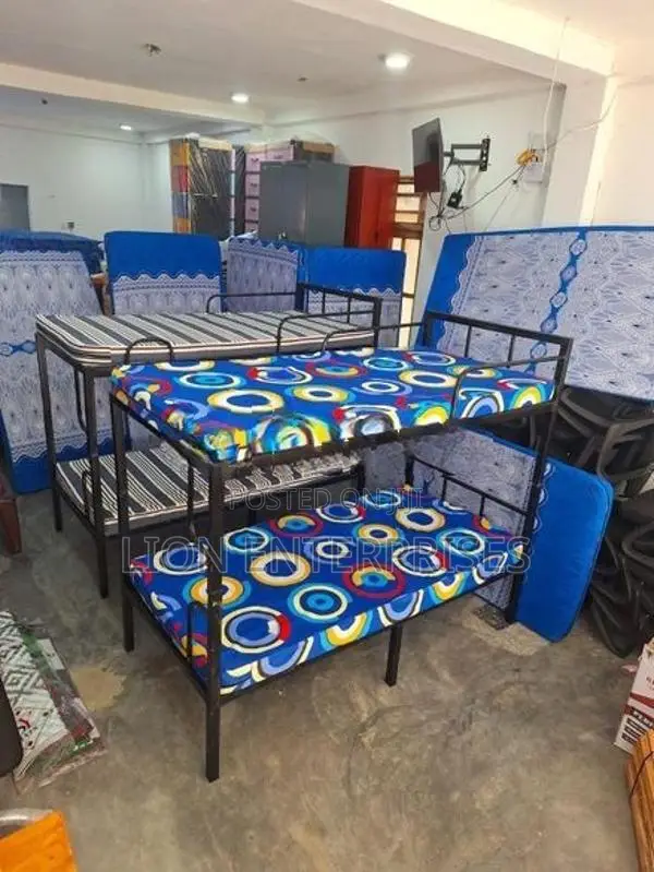 Steel Bunk Beds with 2 Single Layer Mattress