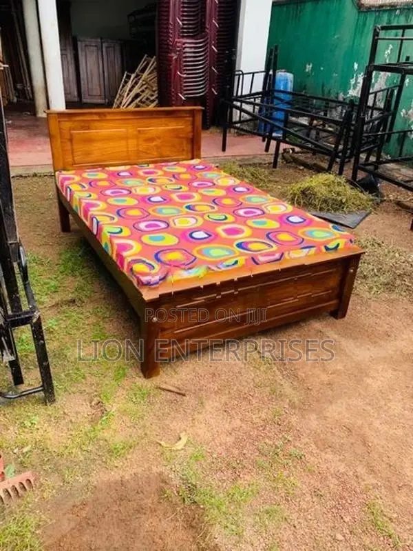 Teak Double Box Bed with Layer Mattress 6×4