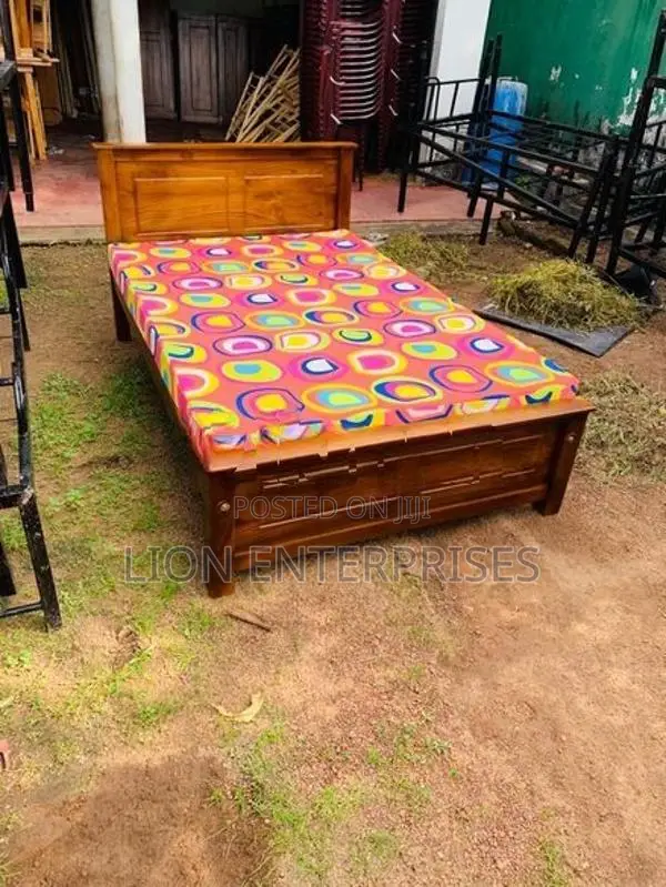 Teak Double Box Bed with Layer Mattress 6×4