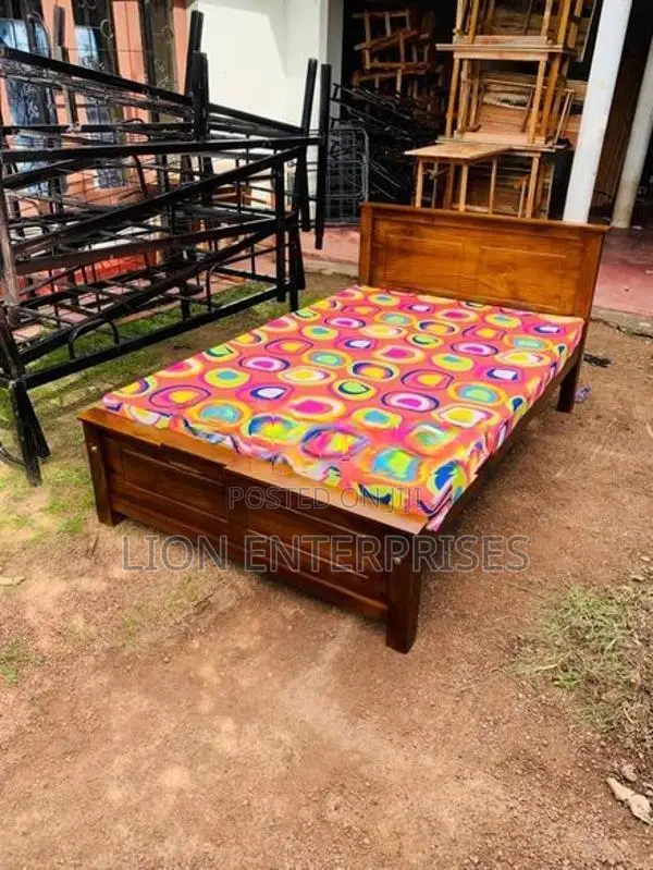 Teak Double Box Bed with Layer Mattress 6×4