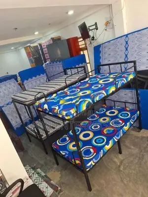 Steel Bunk Beds with 2 Single Layer Mattress