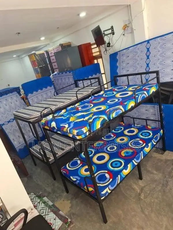 Steel Bunk Beds with 2 Single Layer Mattress
