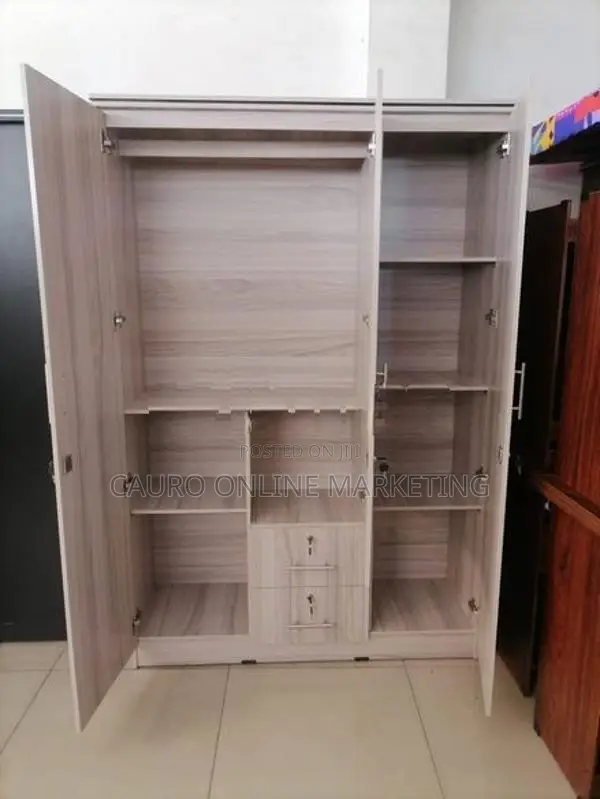 New Melamine 3 Door White / Ash Colour Cupboard ( Wardrobe )