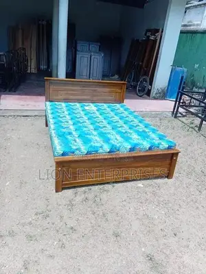 6×5 Teak Box Bed with Double Layer Mattress