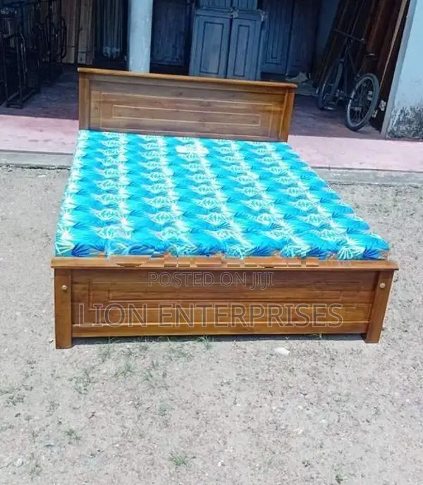 72×60 Teak Box Bed with Mattress
