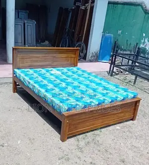 72×60 Teak Box Bed with Mattress