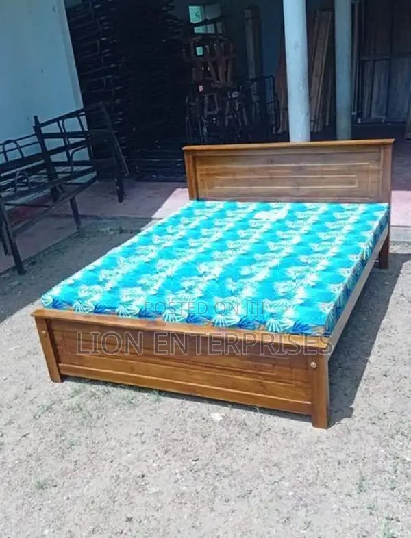 72×60 Teak Box Bed with Mattress