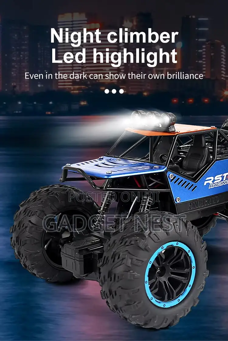 RC Car Monster Truck Off-Road Remote Control Toy Car With LED Lights
