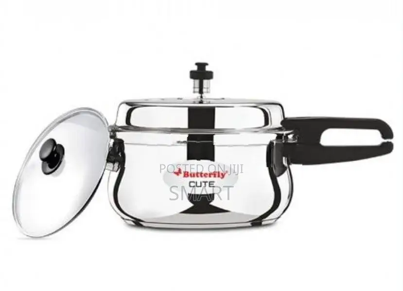 BUTTERFLY 3L STAINLESS STEEL CUTE PRESSURE COOKER WITH GLASS LID