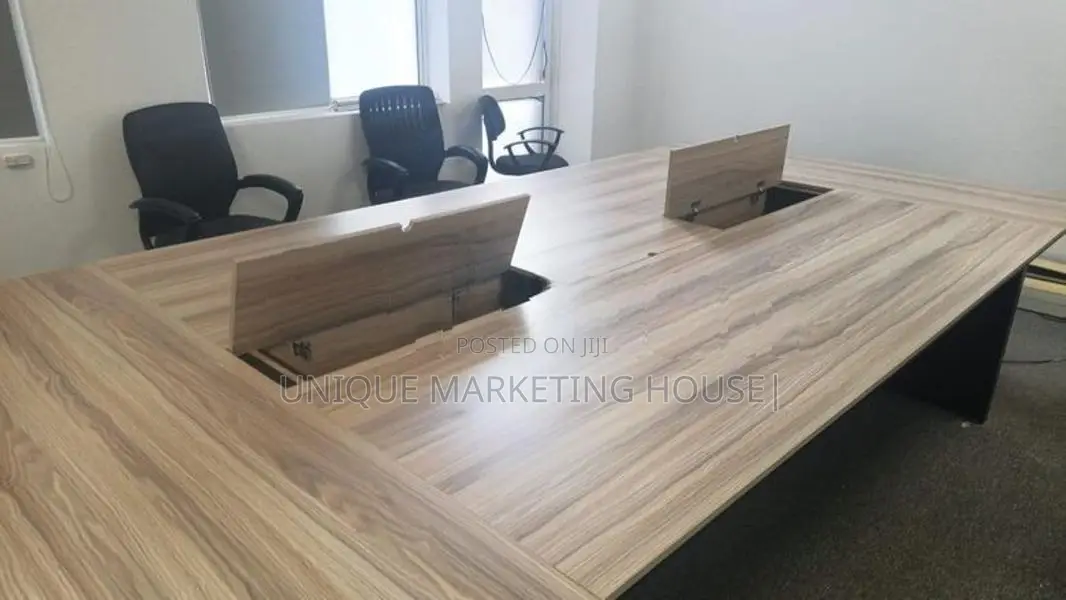 MODERN 12x6FT CONFERENCE TABLE WITH WIRE BOXES
