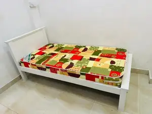 MODERN 6x3FT FULLY WHITE SINGLE TEAK BOX BED