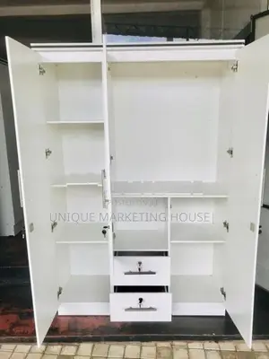 Modern Fully White 3D Camiliya Wardrobe