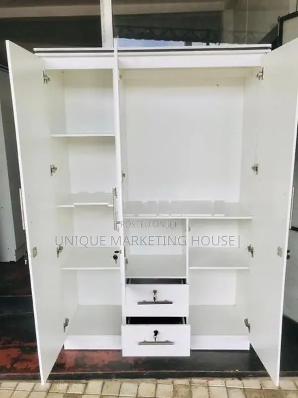 Modern Fully White 3D Camiliya Wardrobe